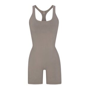 NWT XS SKIMS Outdoor Mid Thigh Onesie in Smoke